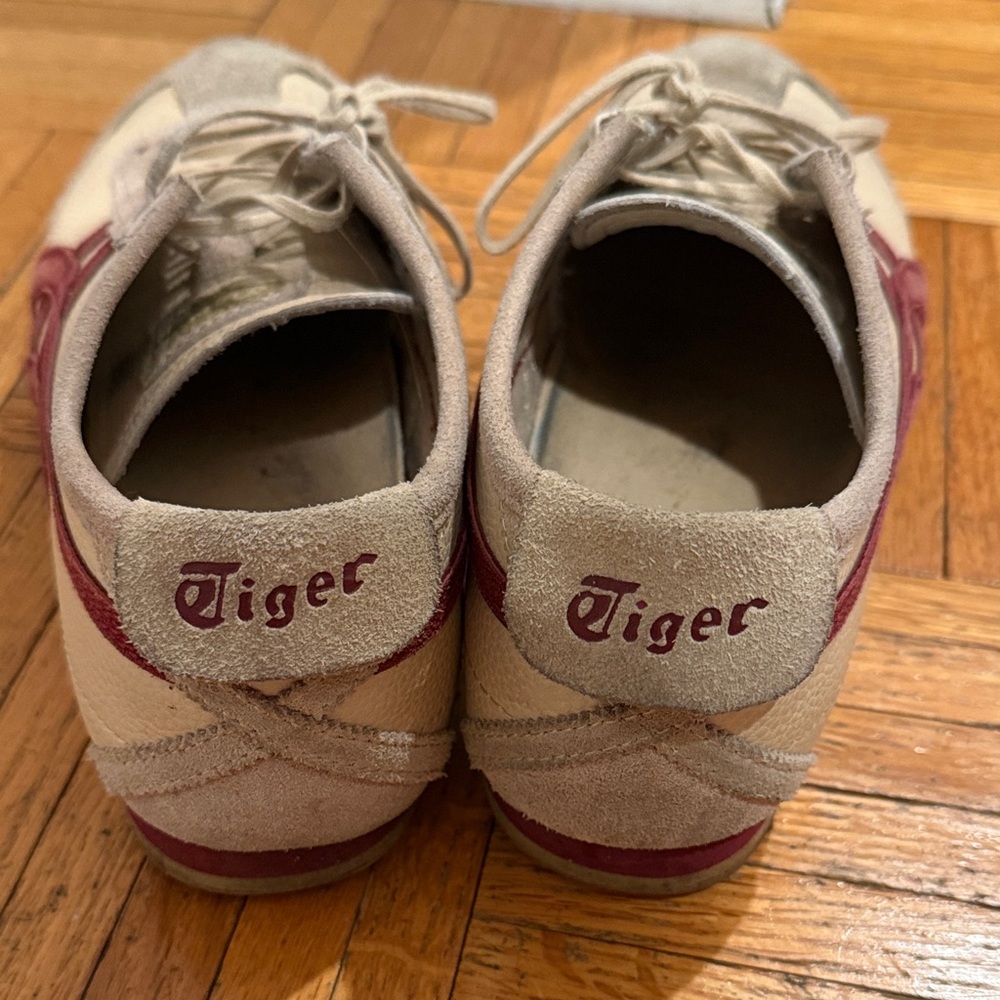 Onitsuka Tiger by Asics Cream and Burgundy Athletic Shoes - Picture 2 of 6